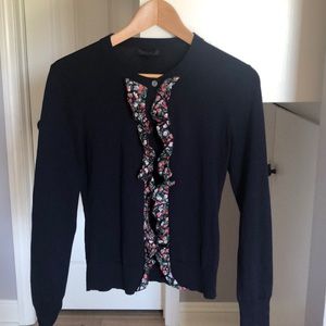 J. Crew Liberty Ruffle Jackie cardigan
